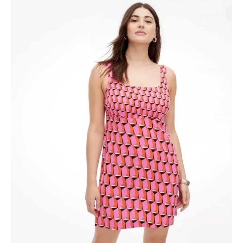 Diane Von Furstenberg Target Mini Shift Pink Geometric Retro Dress DVF 16